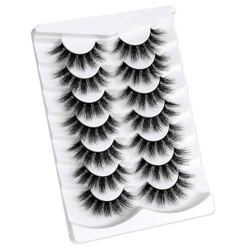 False Eyelashes 5D Fluffy Thick Dramatic Natural Wispy Reusable Pack of 7 Pairs No.363