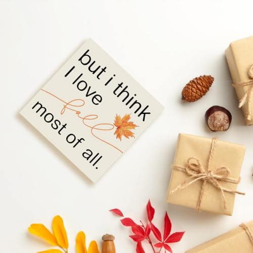 Fall Decor Sign with Maple Leaves - Rustic Wooden Home Accent