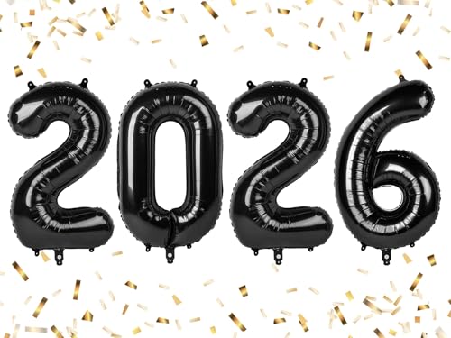 Black 40 Inch Number Balloons for 2026 Party Decorations - Variation of THIS listing