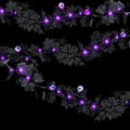 6FT Black Maple Leaves Halloween Garland with 20 LED Purple Lights