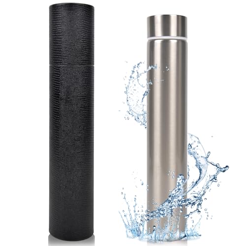 Slim Stainless Steel Vacuum Insulated Water Bottle 8.8oz - Silver