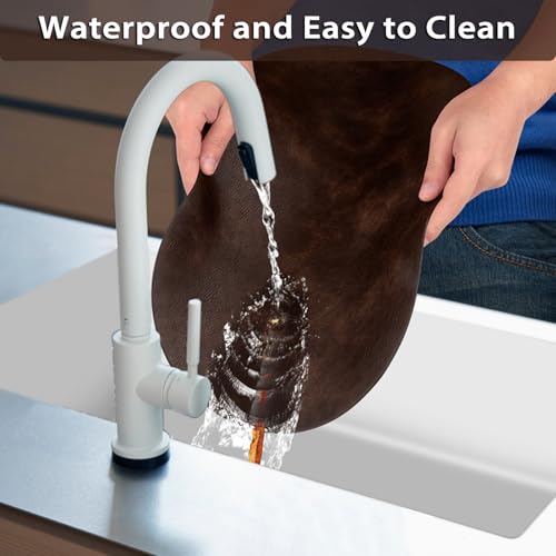 Coffee Oval Placemats Set of 8 - Heat Resistant Waterproof Table Mats
