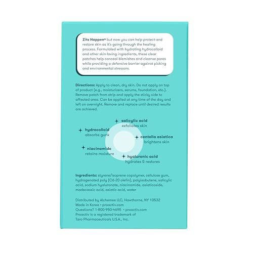 Proactiv Zits Happen® Hydrocolloid Acne Patches, Pimple Patches for Face and Back Acne with Pore Cleansing Salicylic Acid, 90 Count