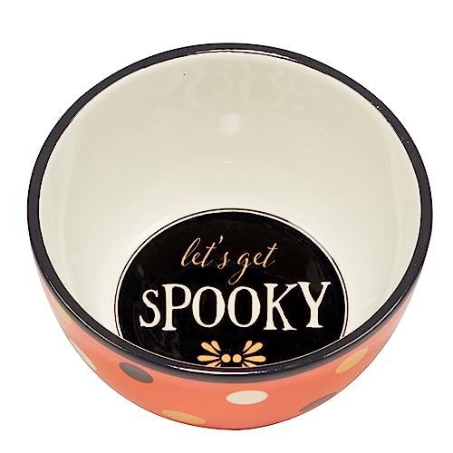 Halloween Ceramic Dessert & Snack Bowls - Set of 4, 5.5-inch Spooky Tableware