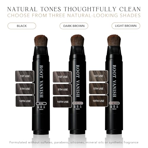 Kiwabi Light Brown Root Touch Up Hair Color for Women & Men - Easy Application