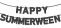Black Glitter Summerween Banner - Pre-Strung Halloween Birthday Party Decorations