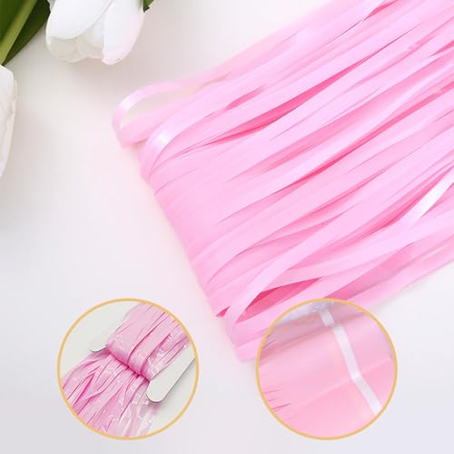 Macaron Pink Foil Curtain Backdrop 3.2ft x 8.2ft - 10 Pack Party Decoration