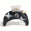 Black Star Moon Hair Clip - Acetate Claw Hair Accessories for Women