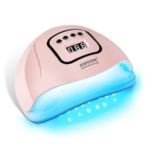 Pink UV LED Nail Lamp for Gel Polish - Manicure Curing Light with 4 Timers & Auto Sensor