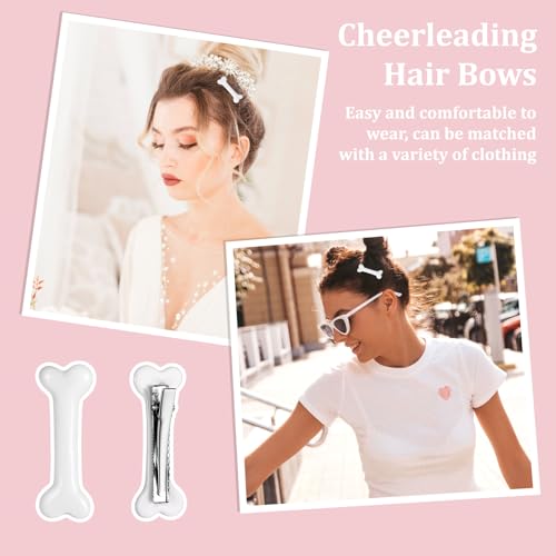 White Bone Hair Clips Set - 6 Stylish Hairpins for Women & Girls