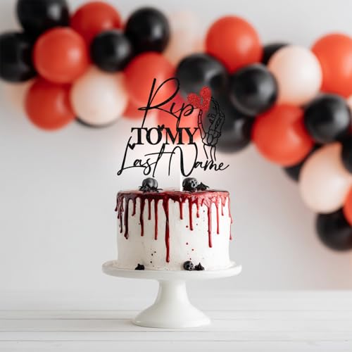 Gothic Black Glitter Cake Topper for Halloween Wedding Engagement Party