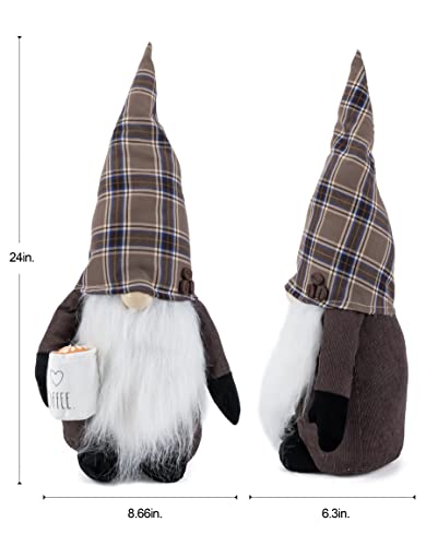 I Love Coffee Gnome Plush Figurine - Scandinavian Nordic Home Decor