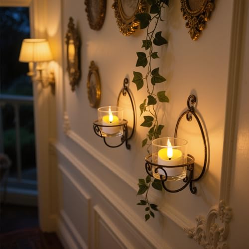 Battery Operated Flameless LED Tea Lights with Timer - 12 Pack