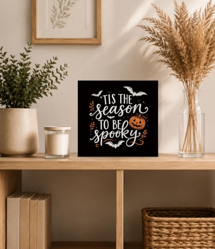 Halloween Decor Spooky Season Wooden Sign - Fall Halloween Decorations - Variation B017