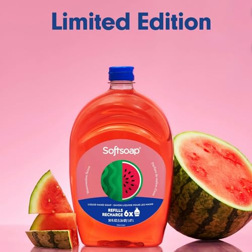 Liquid Hand Soap Refill - Watermelon Scent, 2 x 50 Fl Oz, Seasonal Edition