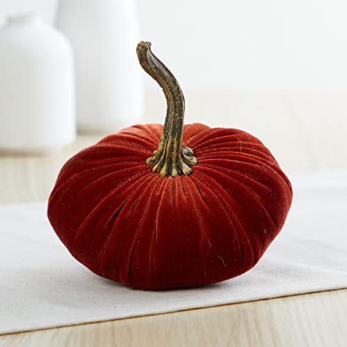 Your Heart's Content Velvet Pumpkin Set of 3 Small Autumn Decor - Bronze Rust Variation
