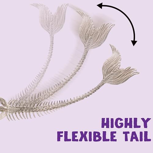 Mermaid Skeleton Halloween Decorations - Poseable 20-Inch Set of 4 - Indoor Outdoor Photo Props & Spooky Scene Favors - Variation of 4