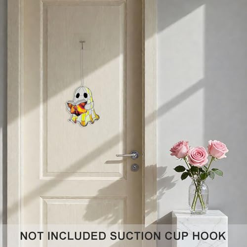 Ghost Reading Acrylic Suncatcher Ornament Window Hanging Wall Decor - 3 Pieces