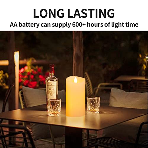 Ivory 3x6 Inch Flameless Candles with Remote Timer - Battery Operated