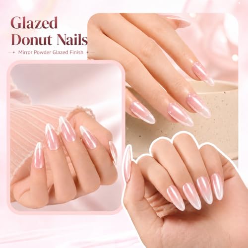 Beetles French Manicure Kit - Pearl Glaze Milky White & Pink Gel Polish - Variation Q