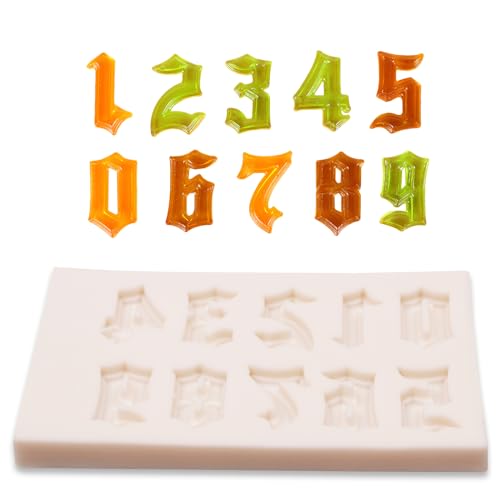 2 Pcs Number Silicone Chocolate & Fondant Mold for Cake Decoration - Variation Z212