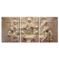 3 Pieces Canvas Wall Art The Last Supper Sculpture Style Paintings - 20" x 28" x 3 Panels, Ready to Hang - Variation of Wallart-09