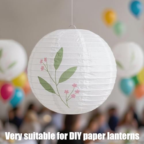 White Paper Lanterns Set - 21 Pieces Hanging Decor for Weddings & Parties - Variation: White