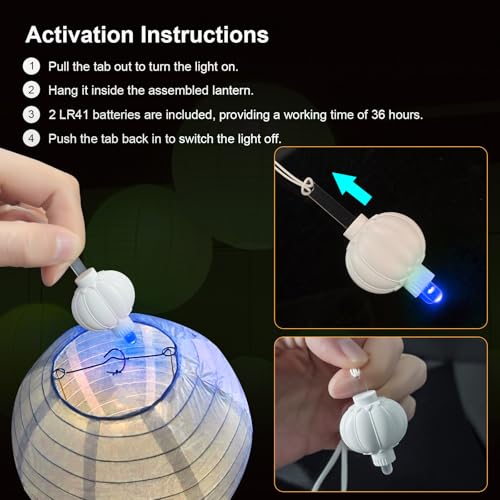 Aogist Blue Battery LED Lantern Lights 24 Pack for Wedding Holiday Party Decor