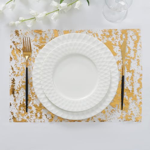 Gold Table Runner Set - 3 Pieces, 11 Inch x 33 Feet Glitter Metallic Decor