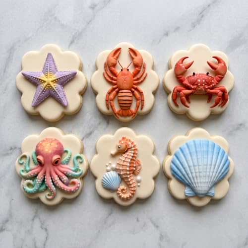 Marine Theme Silicone Mold Set of 4 for Cake Decorating & Crafts - Style D