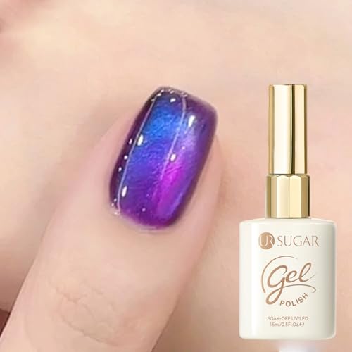 UR SUGAR 15ML Glass Cat Magnetic Eye Gel Nail Polish - Dark Purple