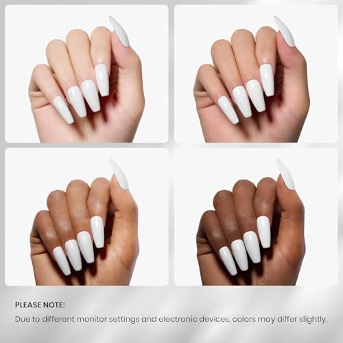 White Gel Nail Polish Set - 2 Pcs 15ml Creme White, Long-Lasting Glossy Finish