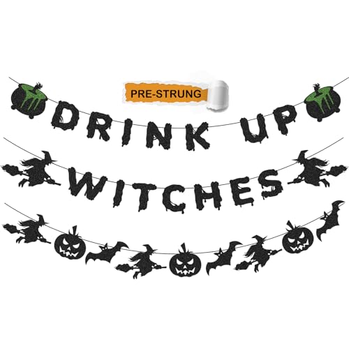 Halloween Decorations Banner and Bat Garland for Party Indoor Decor