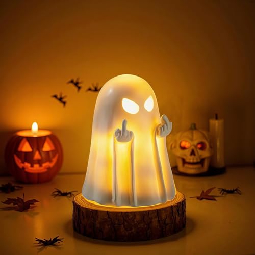 Halloween Ghost Figurine Decoration - Spooky Resin Statue for Home & Garden