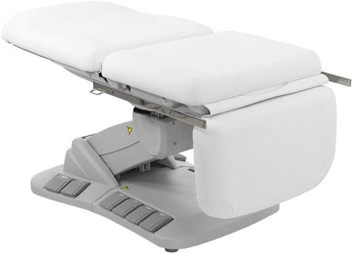 SKINACT Kana Electric Treatment Table - Adjustable Height with Stirrups Included | White