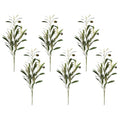 Artificial Olive Branches Set - 6 Pieces, 17.7 Inch Lifelike Faux Foliage for Home Decor