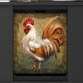 Rooster Flower Ethnic Dishwasher Magnet Cover A04 - Magnetic Fridge Decor 23x26 inches