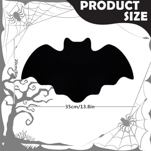 Halloween Bat Placemats Set - Non-Slip Felt Table Decor for Parties