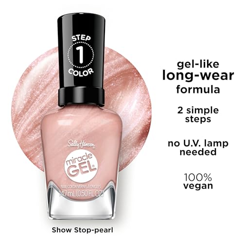 Sally Hansen Miracle Gel Nail Polish Supercharged Glam Show Stop Pearl - 0.5 Fl Oz