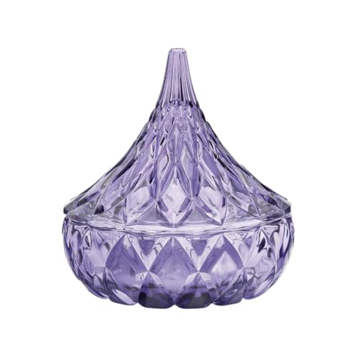 Godinger Glass Hershey Kiss Candy Server - Medium Purple Holiday Dish