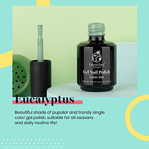15ml Gel Nail Polish Set - White & Eucalyptus Green, Long-Lasting UV Friendly