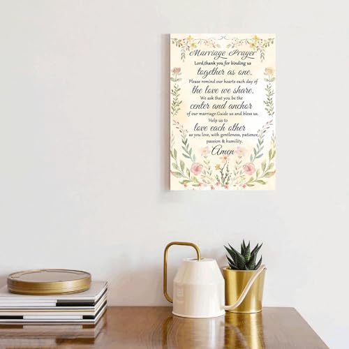 Marriage Prayer Quotes Canvas Wall Art Decor - 12x8 Inch Framed Christian Blessing Print for Living Room & Bedroom Variation of THIS listing