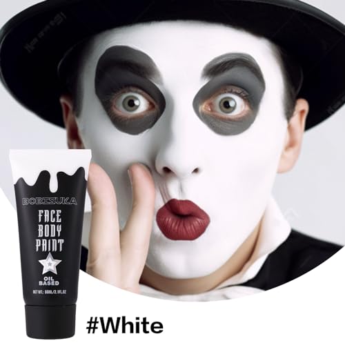 White Face Paint Kit for Clown Joker Vampire Skull Halloween Cosplay - 2.1 fl oz