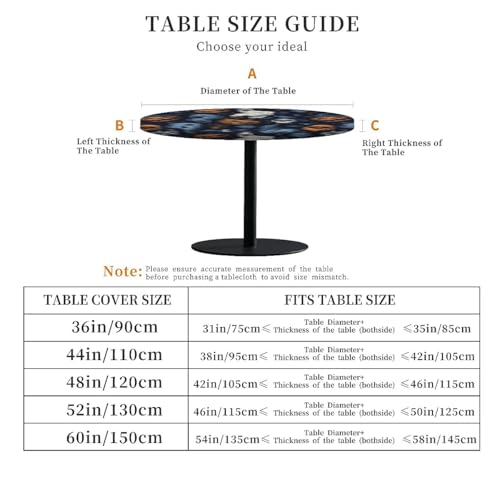 Halloween Round Fitted Tablecloth for 31-36 Inch Tables - Spooky Party Decor