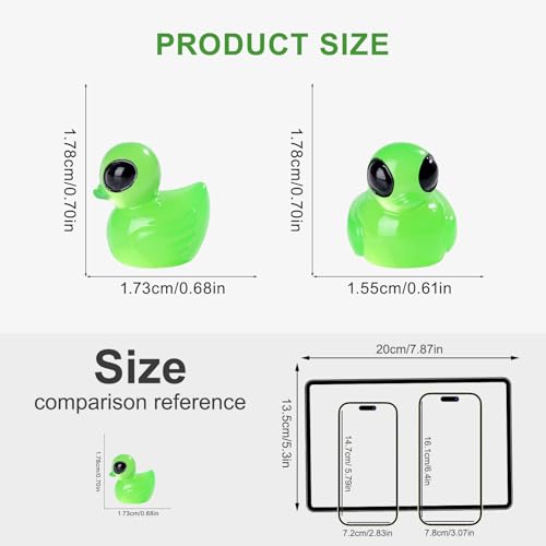 Mini Resin Alien Duck Figurines Set - 100 Sci-Fi Green Collectible Toys