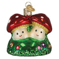 Happy Mushrooms Glass Ornament for Christmas Tree - Handcrafted Holiday Decoration
