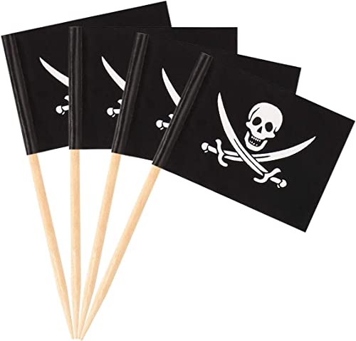 200-Piece Pirate Cocktail Toothpick Flags for Food & Party Decor