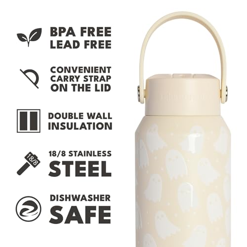 Elemental Core 40oz Insulated Water Bottle with Straw - Little Ghostie Variation