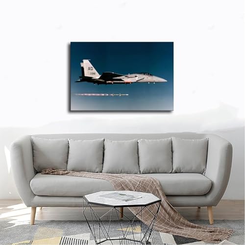 Unframed F-15 Eagle Jet Fighter Wall Art Poster - 24x16 Inches