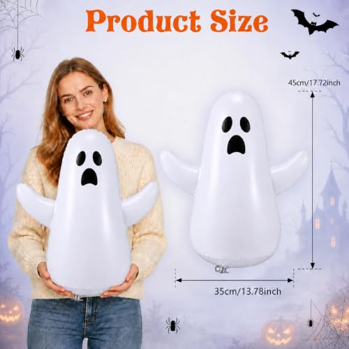 16 Pack Inflatable Ghost Tumblers for Halloween Yard & Party Decor